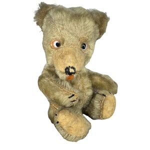 Steiff Plush Bear Vintage Antique Germany Mohair Teddy Brown Tan Jointed